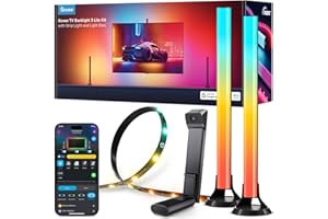 Govee RGBICW TV Backlight 3 Lite Kit, Ruban LED WiFi RGBICW 3,6 M avec Caméra et 38cm Rétroéclairage TV WiFi Barre avec Doubles Perles Lumineuses, Lumières LED pour Téléviseurs de 55 à 65 Pouces