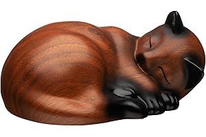 Kriss Art Haustierurnen, schlafende Harz-Katzenurne, Katzenurnen für Asche, kleine Tierurne, kleine Haustierurnen