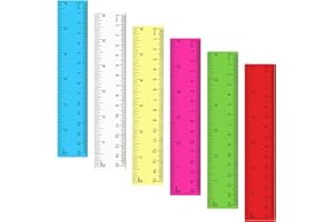 Mabor 6 Stück Kunststoff Lineal Set 15cm Farbiges Transparentes Gerades Lineal mit Metrisch und Zoll für Kinder Studenten Gerade Messwerkzeug Lineale für Schule Büro Zuhause