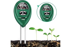 GLINTDLIUNOVIP Soil PH Meter, 3-in-1 Soil Tester, Soil PH Tester Digital, Plant Soil Testing Kit with Moisture/Light/PH, Suitable for Lighting and PH Testing of Gardens, Farms, Lawns, Indoor & Outdoor Potted Plants