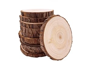 William Craft Rondin de Bois sans Trou 10 Pcs Diamètre 11-12cm Tranches de Bois Naturel Convient pour Decoration Noel Bois Marque Place Mariage Pyrograveur Bois