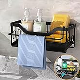 MainPi Porte Eponge evier Cuisine,Organisateur evier Cuisine Mural avec Bac de Vidange,Rangement avec Porte-Serviettes,Suppor