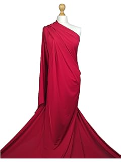 Premium Quality | Soft Touch 4 Way Stretch Fabric Spandex | Dressmaking Material | LF01 | by FABRIQUES (Red, Half Meter)