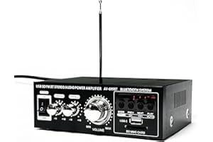 AWKAQUN Mini Amplificador Bluetooth, 2.0 Canales Hifi Stereo Bluetooth Amplificador aAudio 400W, Bluetooth Inalámbrico BT Altavoces, Entrada de Tarjeta USB/SD, para Casa Altavoces, Amplificador Coche, TV