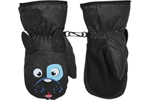 MoKo Guanti da Sci per Bambini, Guanti Indernale Antivento Impermeabile Guanti Termici Caldi per Sci, Ciclismo, Snowboard, Attività Outdoor per Bambini Bambine 1-3 Anni
