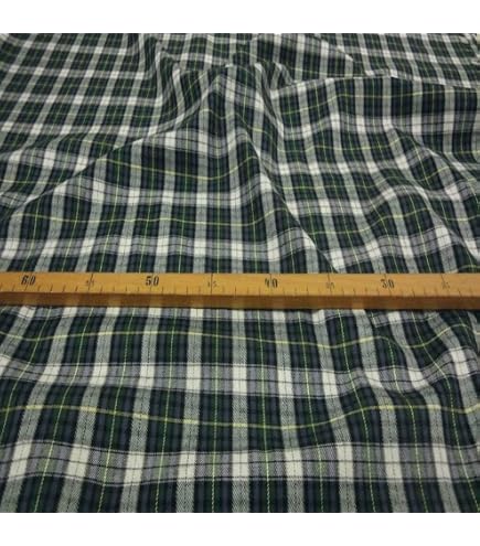 Tissu Tartan à Carreaux 100% Coton - Motif écossais Noël - Vendu Au Mètre (1m X 150cm) - Pour Couture, Déco, Bricolage