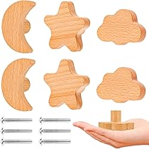 Maniglie Per Mobili A Forma Di Nuvola - 6 Pezzi In Legno E Silicone Per Bambini E Cucina - Foto 2