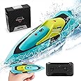 4DRC S5 Fast RC Boat for Pools and Lakes, 2.4 GHz 20+ MPH Racing Boats for Kids & Adults with Rechargeable Battery,Low Battery Alarm,Gifts for Boys Girls