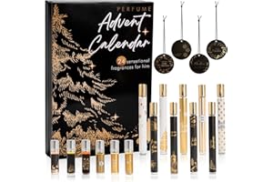 ZJKUBOIS Parfüm Adventskalender 2025 Männer, 24 teiliges Duftset - Enthalten 35 ml Parfüm, Ätherische Öle und Auto Duft Diffuser, Weihnachtskalender Geschenk für Herren