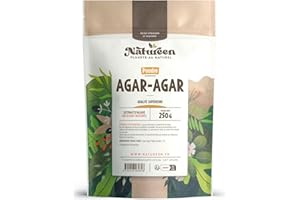 Agar agar - 250 g - Poudre de gélifiant et épaississant d'origine végétale - Natureen - Naturel, Vegan