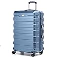 CMY Suitcase Large Lightweight Hard Shell ABS Large Suitcase 4 Dual Spinner Wheels Suitcase Hold Check in Luggage 3 Digit TSA Combination Lock (Ice Blue)