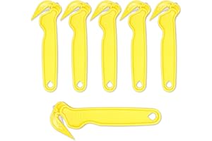 DAQUN 6 Pcs Yellow Box Cutters, Box Opener Tool - Utility for Cardboard, Packaging, Slitting Bubble Wrap, Stretch Film & Plastics, Good Helper for Logistics and DIY Enthusiasts