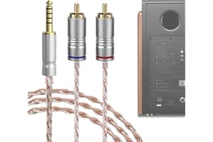 GEEKRIA Apollo 4.4mm Balanced to Dual RCA Audio Cable, OCC Copper Silver-Plated Upgrade Cord, HiFi Stereo Interconnect for DAC AMP Headphone Amplifier Speaker Home Audio System (3.3ft/1m)
