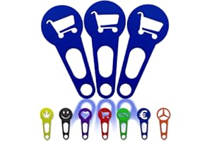 OnAir 3 x Einkaufswagenlöser zum abnehmen als Schlüsselanhänger; Einkaufswagenchip sofort abziehbar 3 Stück im Set; Handmade (Blau, Einkaufswagen)
