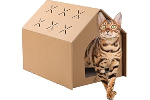 Aitmexcn 2 in 1 Cat Cardboard Scratcher Play House Cat Bed & Hideout for Small Animals