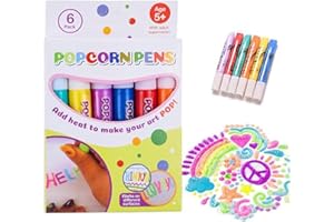 hgerGWW 6 Stück Magic Popcorn Pens, DIY Bubble Popcorn Drawing Pens, Magisch Popcorn Stift für Kinder und Erwachsene, Puffy Bubble Pen Puffy 3D Art Safe Pen for Decorating Cards and Drawing (Set A)
