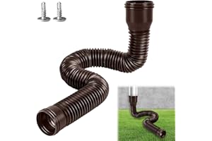 Hengrongshen 1 prolunga flessibile per tubo di scarico 80/100 mm, allungabile da 47 a 150 cm, grondaie (marrone)