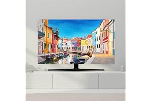 Hixingo TV Abdeckung Staubschutzhülle, 3D Landschaft Muster Schutzhülle Fernseher 32-80 Zoll TV Schutzhülle Fernsehabdeckung Fernseh Abdeckung Abdeckhaube für Fernseher (Landschaft,45-48inch)