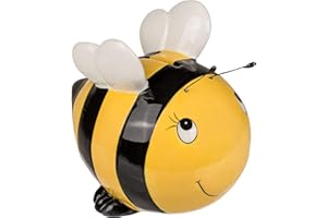 PHILUMO Keramik Spardose/Sparbüchse - Biene Hanna - abschließbar 15 x 13 cm