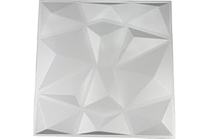 Arty Wall™ PVC 3D Decorative Wall Panel Tiles Cladding Board Matt or Black Pack of 12 Panels 32 Sq ft (Diamond)