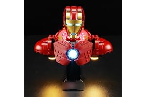 BRIKSMAX Kit de iluminación LED para LEGO Marvel Busto de Iron Man MK4 - Compatible con Lego 76327 Building Blocks Model- No incluir el conjunto de Lego