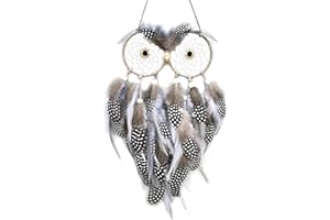 TOMOTATO Gufo Acchiappasogni Decorazione da parete Gufo Decorazione camera da letto Acchiappasogni fatto a mano Gufo Acchiappasogni Ornamento da appendere a parete per camera da letto, (B)