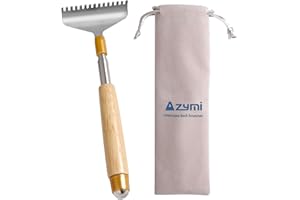 Oversized Back Scratcher, Azymi Long Back Scratcher for Women Men with Wooden Handle/Roll Ball/Wider 15-Teeth Claw Heavy-Duty Manual Metal Back Head Scratcher