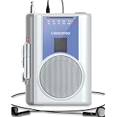 Walkman AM FM kompakt kaset &ccedil;alar ve b&uuml;y&uuml;k hoparl&ouml;rl&uuml; kulaklık konekt&ouml;r&uuml;, DC veya AA pil ile &ccedil;alışan