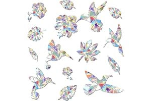 ‎TAKUZA TAKUZA 30 Stück Suncatcher Sticker, Prisma Fensteraufkleber, Vogelschutz für Glasscheiben, Fensteraufkleber Vogelschutz Vogelform, Vogelschutz Aufkleber Fenster, Vogelaufkleber für Fensterscheiben