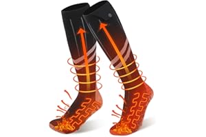 Ferdiiz Heated Socks for Men Women,Rechargeable 6000mah Electric Socks with 4 Adjustable Full Foot Heating Foot Warmers，up to 14 Hours Suitable for Indoor and Outdoor Sports Skiing,Camping Hiking
