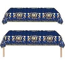 Tovaglia Compleanno 30 Anni - 137x274cm Blu E Oro, Impermeabile E Riutilizzabile - Foto 11