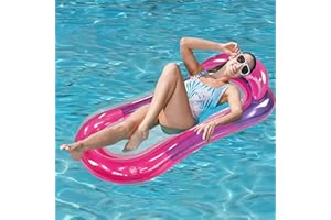 EGEKTBH Water Floating Hammock, Multi-Purpose Comfortable Pool Inflatable Bed with Headrest, Swimming Pool Floating Hammock Water Sofa Lounge Chair Drifter for Pool, Lake, Outdoor, Beach