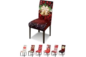 Lydevo Funda para Sillas Comedor Pack 6 Fundas para Sillas Ajustables Elásticas Desmontables Lavables Fundas Sillas con Respaldo Alto Protectora Cubiertas para Sillas para Comedor,Campana