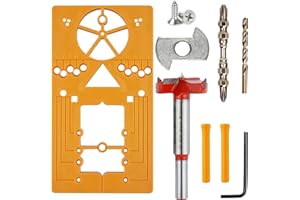 HYBER&CARA Forstner - Punta da trapano con cerniera per la lavorazione del legno, per armadio da cucina, ante e cerniere con fermata di profondità