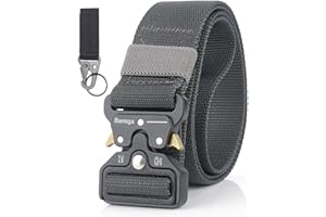 BANSGA Taktyczny Pasek, Heavy Duty Regulowany Wojskowy Styl, Nylonowy Pasek z Klamrą ze Stopu Cynku, Wojskowe Szybkie Zapięcie, Klamra w Talii