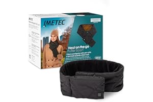 Imetec Heat On The Go Puffer Scarf - Sciarpa Riscaldante Cordless 3 Temperature, Nera - Calore Extra per Collo e Cervicale, Senza Fili Ricaricabile con Powerbank (non incluso)