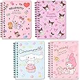 SYOSI Kawaii Spiral Notebook Journals Lovely Stationary Notebook Gift Notepad Diary School Supplies for Gifts Fun Office Supplies for Kids Girls Teens A6 4PCS