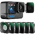 REYGEAK 6-Pack Lens Filter Set CPL ND8 ND16 ND32 ND64 ND1000 Compatible for GoPro Hero 12 11 10 9, Neutral Density and Polarizing Lens Filter Set for GoPro Accessories, Aluminum Alloy Frame