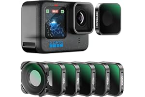 REYGEAK Set di filtri ND CPL compatibili con GoPro Hero 12 11 10 9 nero, confezione da 6 accessori per fotocamera (CPL/ND8/ND16/ND32/ND64/ND1000) Hero9 Hero10 Hero11 polarizzatore a densità neutra