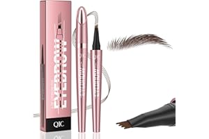 SHENGQIALUN Eyebrow Pencil, Microblading Eyebrow Pen, Eyebrow Pen with 4 Micro-Fork Tip Long-lasting Waterproof Smudgeproof Eyebrow Pen Creates Natural Looking Defined Eyebrows (Dark Brown)