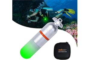 ORCATORCH SD01 Mini signal lumineux stroboscopique pour plongée sous-marine Marqueur LED Lampe de sécurité clignotante avec pile AAA pour plongée sous-marine 150 m (5 couleurs au choix) (vert)