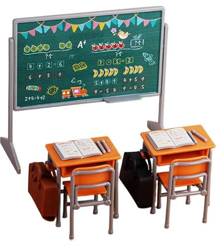 Lot De 17 Mini Fournitures Scolaires Pour Maison De Poupée - Sac à Dos, Crayons, Livres Et Accessoires En Plastique Réalistes