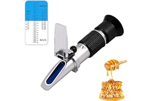 AUTOUTLET 3-in-1 Honey Refractometer for Honey Moisture, Brix and Baume, 58-90% Brix Scale Range, Honey Moisture Tester with ATC, Ideal for Honey, Milk, Sugar Syrup, Fruit jam and Molasses, Beekeepers