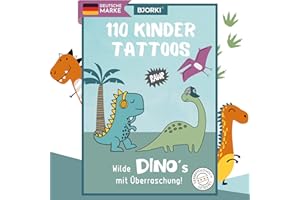 BJORKI® 110 przyjaznych dla skóry tatuaży dla dzieci – wegańskie – sprawdzone w UE i testowane dermatologicznie – tatuaże dla dzieci – zestaw tatuaży dla dzieci – tatuaż dla dzieci
