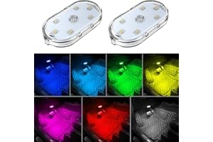 ZOSPPEI 2 Pièces Voiture LED Lumières Intérieur, 7 Couleurs Ambiance Éclairage Intérieur De Voiture, USB Car Sound Control Light