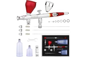 NEOECO SJ83 Airbrush, selbstzentrierende Steckdüse, Düsensätze 0,2, 0,3 und 0,5 mm und 1/3 Unzen Becher, Double Action Schwerkraftzufuhr Airbrush mit 1/3 Unzen, 2/3 Unzen,, NCT-SJ83