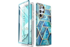 i-Blason Etui z serii Cosmo do Samsung Galaxy S23 Ultra 5g (wersja z 2023 r.), smukłe, stylowe etui ochronne na cały korpus, z wbudowaną osłoną ekranu (ocean)