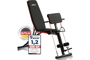 ‎DH FITLIFE DH FitLife Hantelbank klappbar verstellbar | Schrägbank & Flachbank für Bankdrücken, Rückentrainer u. Bauchtrainer | Trainingsbank Fitnessbank multifunktional für Fitness u. Krafttraining | Weight Bench for Home Workout