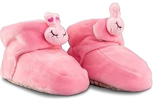 MIANA CREATIONS Miana Cozy Baby Fleece Booties in Pink and Blue with Non Skid Bottom 0-6, 6-12, 12-18 Months Toddler Slippers