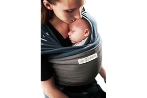 Love Radius "l'Originale JPMBB" - Écharpe de Portage - Bleu Paon Poche Eléphant